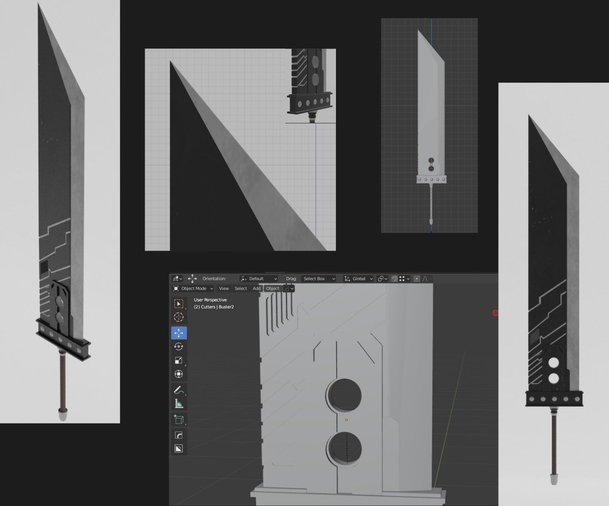 rad_spider's tweet photo. Things I made in Blender (except for that one ref pic). Pretty sure one of these swords is inaccurate. But I think that's an issue of too many references, none from the source. My texture/shading abilities are still low level. But, it is a fun hobby. https://t.co/geQUSpBeij