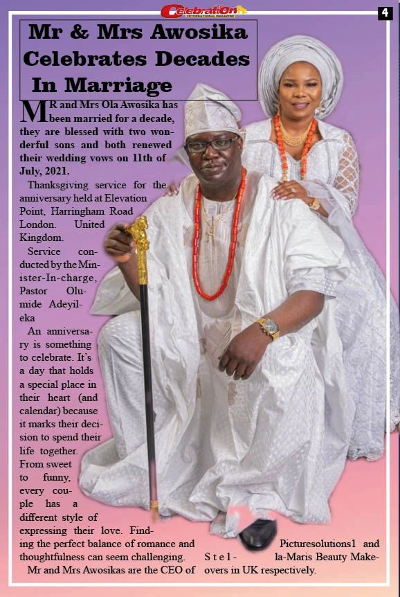 agbede's tweet image. 20th wedding anniversary of Awosikas. Congratulations! #weddinganniversary #nigerianwedding