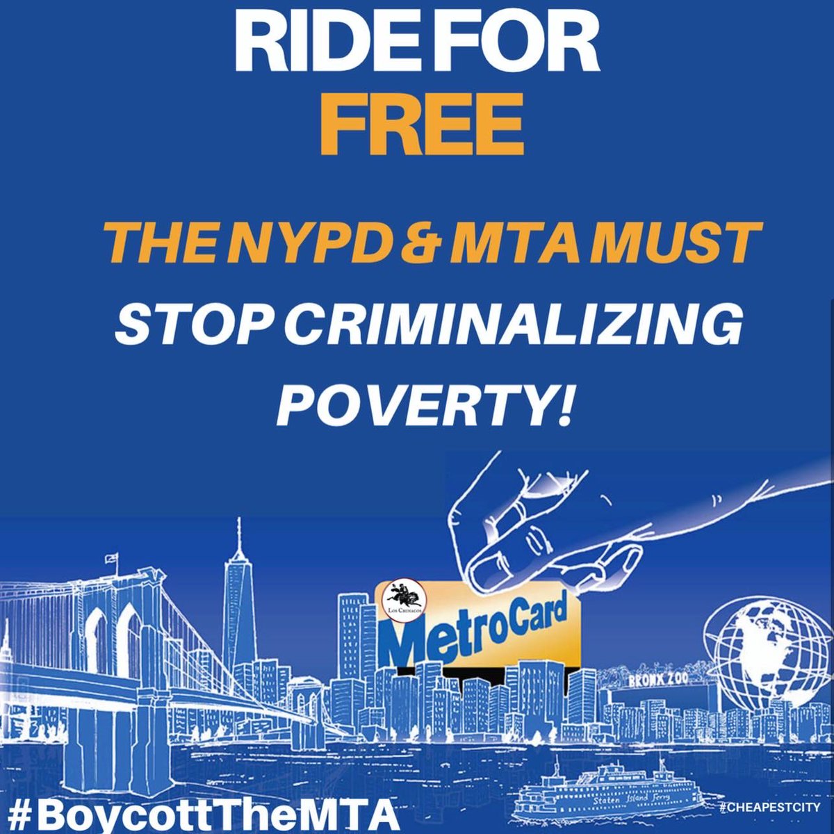 THE @NYPDnews & MTA MUST STOP CRIMINALIZING POVERTY! The MTA received $4B in Fed Aid with the possibility of receiving another $10B+ in Fed Aid & Millions in State & City funding. Congestion Pricing is also expected to hand the MTA an additional $15B. #FreeFares #BoycottTheMTA