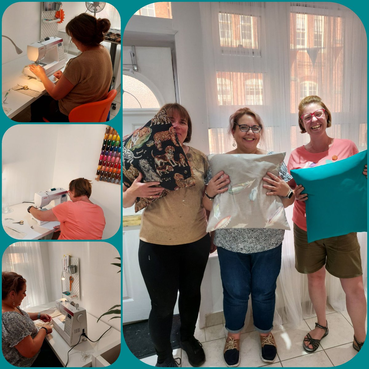My first behiiner sewing class in my new sewing school ...well done ladies, I look forward to the next session #itssewramsgate <a href="/JanomeUK/">JanomeUK</a>