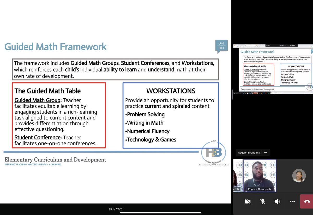 Sharpening the saw…had the opportunity to attend a math session today with some of our experts @RogersMathWorld @nwhite4002  
#MathMatters #HISDCurricConf21 @RuckerHISD