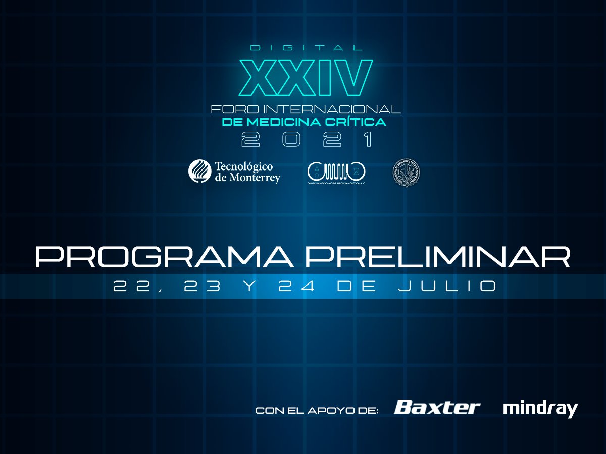 mexcrit_'s tweet photo. Te compartimos el programa preliminar del XXIV Foro Internacional de Medicina Crítica para que no te pierdas ninguna ponencia. 

Toma nota 📝  ¡Te esperamos!

#MedicinaInterna #Doctor #medicinacritica https://t.co/GcajAPZ9KZ