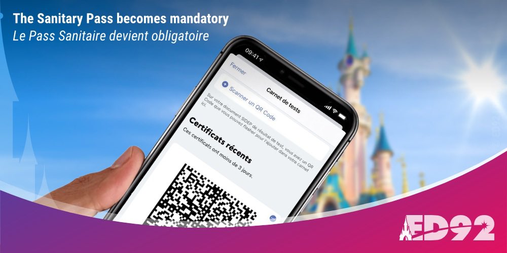 ED92Magic's tweet photo. 😷 New antigenic test available at the Disneyland Paris test center, results given by 15 minutes (no appointment needed).

🏷 20,00€ (VAT included) + 25,01€ for people who do not have a French social security number. https://t.co/jboYr4uWEa