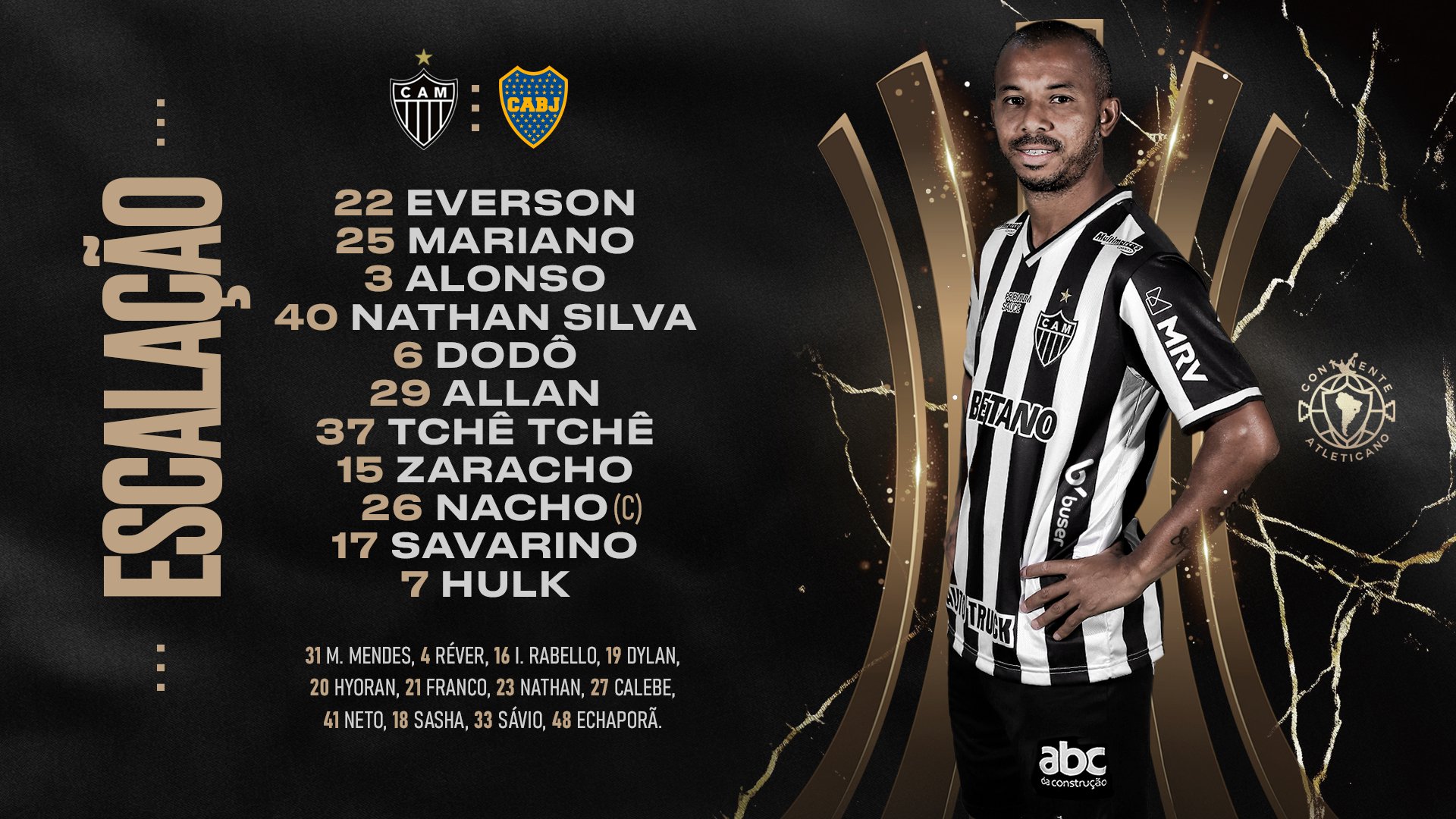 📋 GALO ESCALADO! Confira nossa - Clube Atlético Mineiro