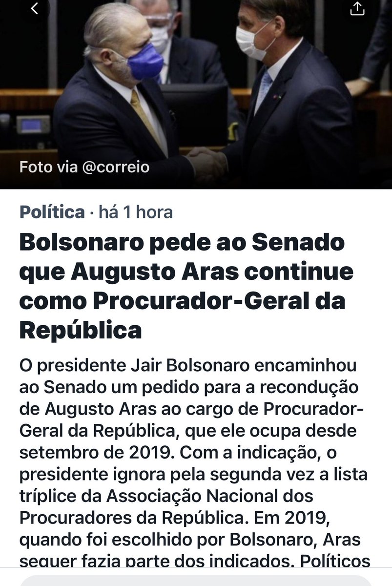 geomaiago's tweet photo. Alô @SenadoFederal não aprovem a recondução de Aras.
#ListaTriplice #ForaAras https://t.co/A56RXdcg33