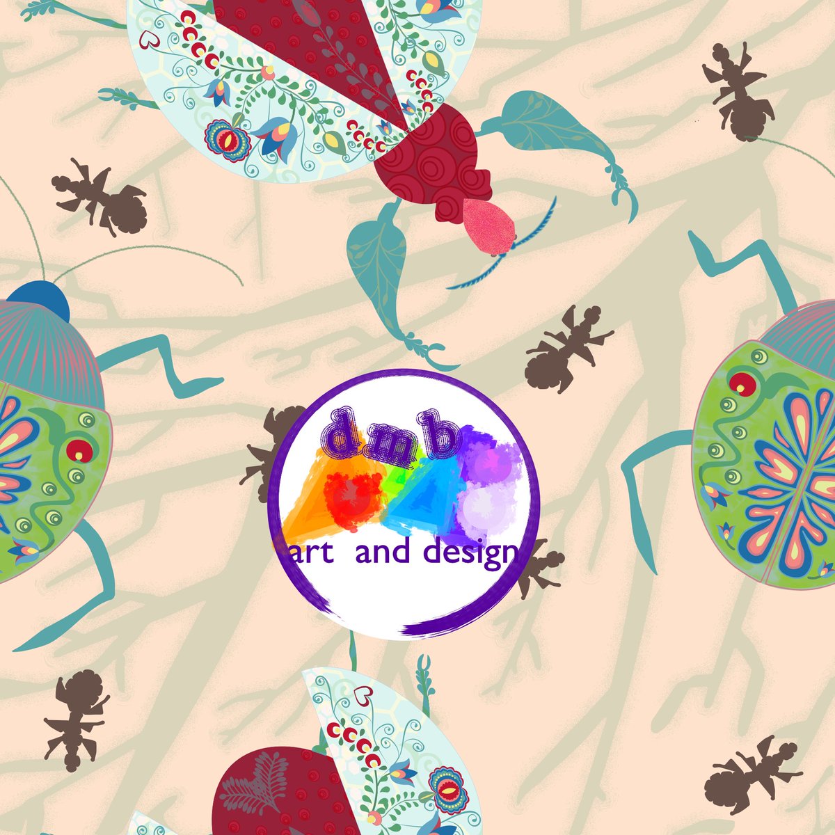 Entered Spoonflower design contest - Retro Bugs