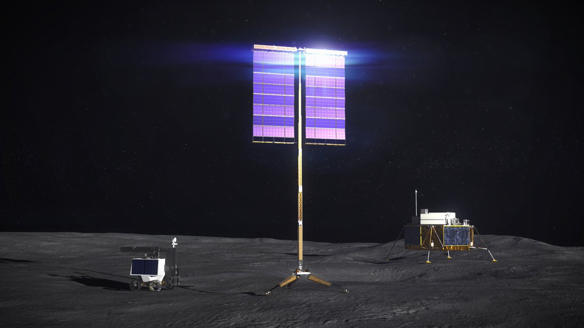 NASA's tweet image. 🌞 A design for high-efficiency, deployable solar arrays developed by researchers at @NASA_Langley is now being used by industry to power telecommunications satellites. This @NASA_Technology could one day power surface operations on the Moon &amp;amp; Mars: go.nasa.gov/36Rg6Vr