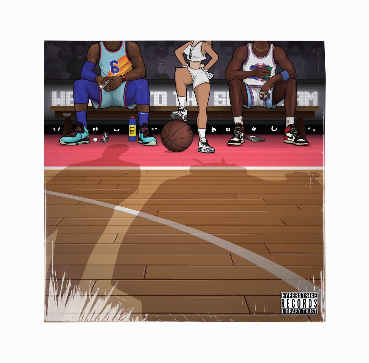 hyperstrikerec's tweet photo. “Girl &amp; The GOAT” | HSR-00001 | Front Cover | Release Date: July 23, 2021 | Now available for pre-order | https://t.co/LicMZkwNoa #SpaceJamMovie #MichaelJordan #LeBronJames #LolaBunny #art #vinylrecords https://t.co/d6uTwOmyUS
