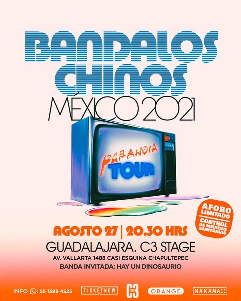 MutualMX's tweet photo. Desde Argentina llegan los @BandalosChinos a Guadalajara para presentar su #ParanoiaTour este próximo 27 de agosto en el @C3Mexico 🎵🍻🇦🇷
Boletos ya a la venta aquí 🎫 https://t.co/6rwO5u2eLK
Banda invitada: @hayundinosaurio
Presentado por @somosnakama y @ORANGEGIGSMX https://t.co/OAvw1uhm4k