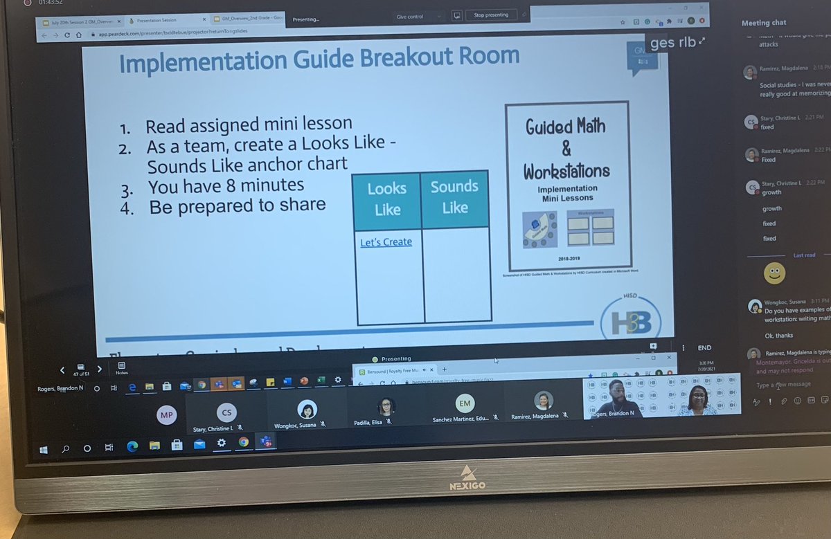 What an amazing time collaborating with HISD educators as we prepare for the 21-22 school year. Thank you for joining us in our session on Guided Math. Students are in for a treat!!! #HISDCurricconf21 #mathmatters @RogersMathWorld @Keniholley @nperez10 @HISD_ElemMath