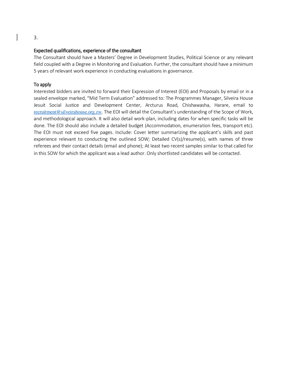 Opportunity: Mid-Term Evaluation Consultancy
Due Date: 31 July 2021

Go through the attachments for more details