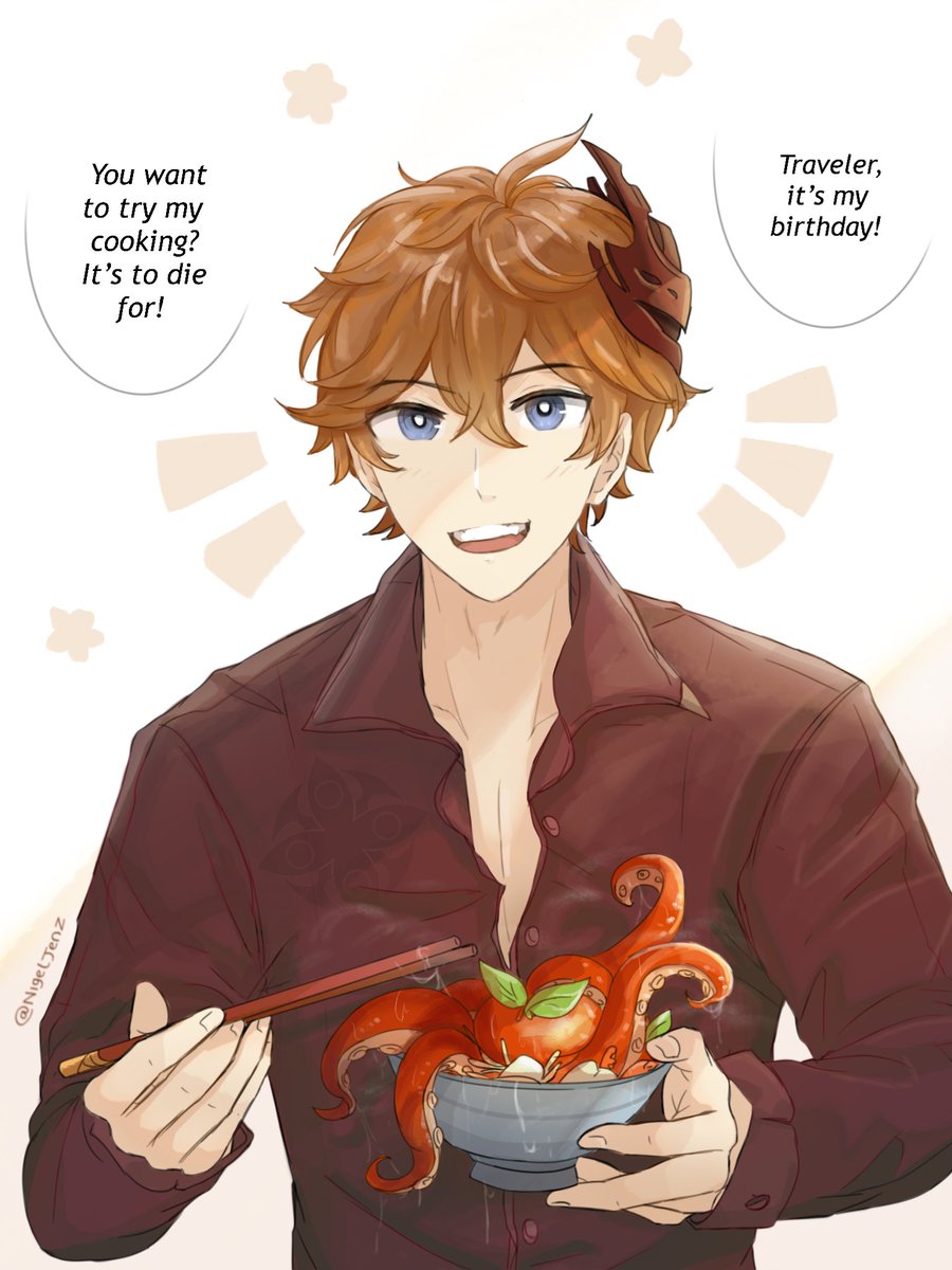 It's Childe's birthday and he wants to cook for us ☺

#Tartaglia #childe #原神 