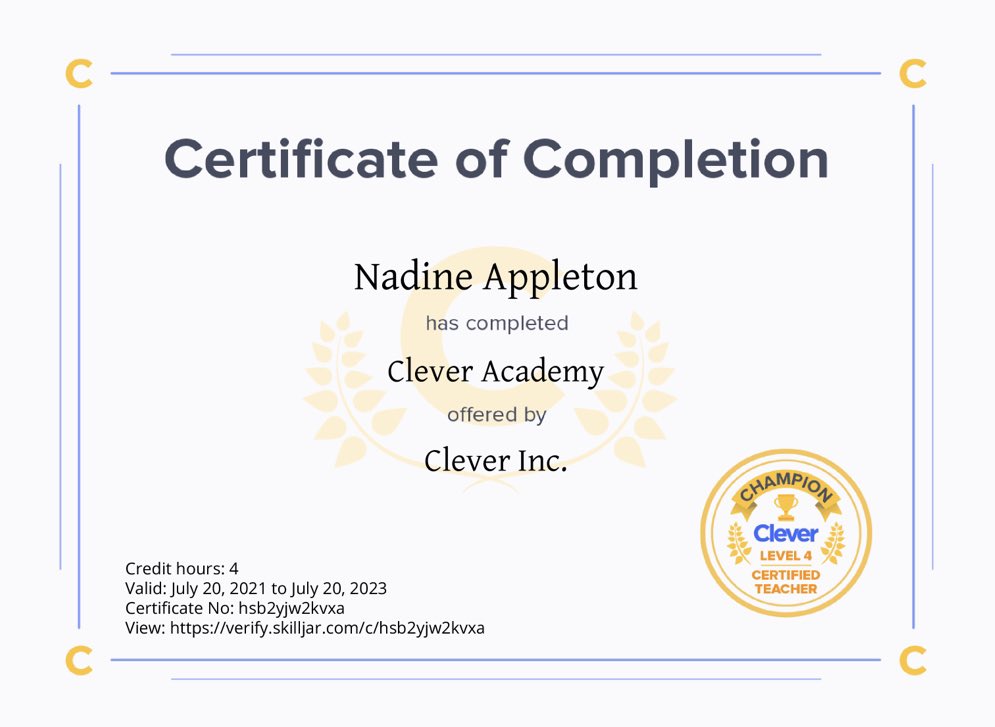 NadineAppleton8's tweet photo. Summer upskill! #CleverAcademy https://t.co/TV1eqdxgtx
