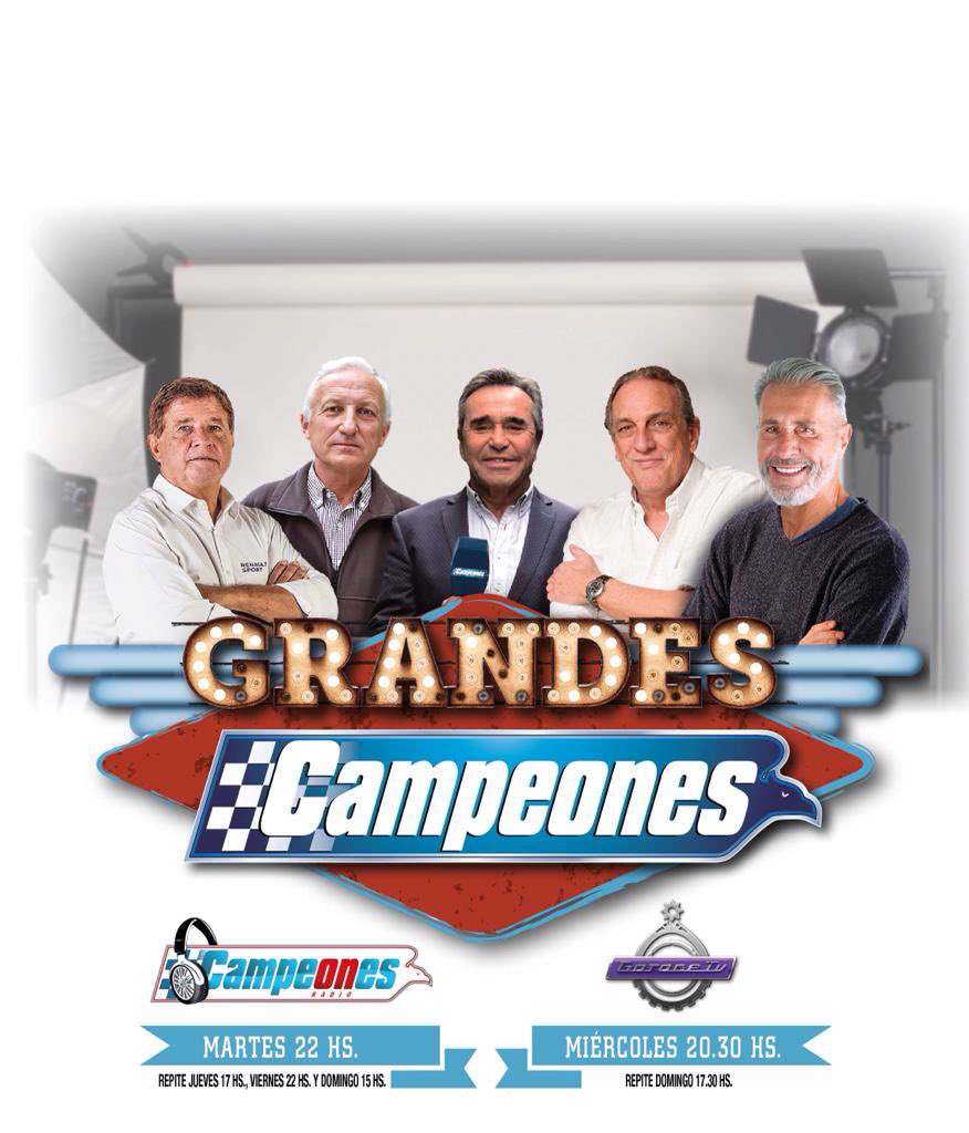 Hoy a las 22! Nos vamos a divertir en <a href="/Campeonesnet/">Campeones 🦅</a>  y mañana a las 20:30 or <a href="/elgarage_tv/">El Garage Tv</a>  nos vemos!