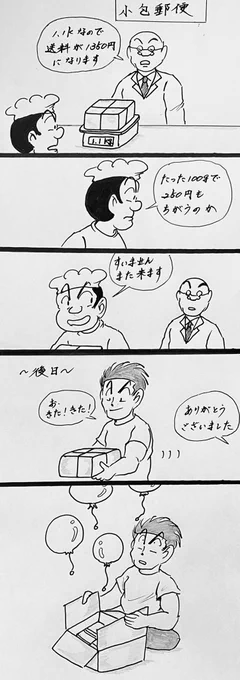 マンガ 荷物の送料

#4コマ
#郵便局 