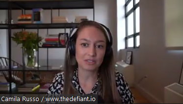 CGCSantiago's tweet photo. "#DecentralizaedFinance is the ecosystem of #financialapplications being built with #blockchain technology &amp; without banks: Traditional finance is like living in cages," states @CamiRusso, founder of @DefiantNews, in our webinar on #Finance and #DigitalAssets https://t.co/ds9Yvsqha1