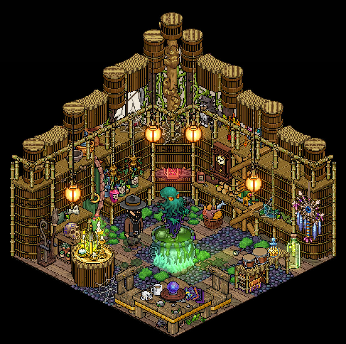 Flyoucraft's tweet image. [F] -Petite Hutte de Chaman / #Habbo #habbobuild