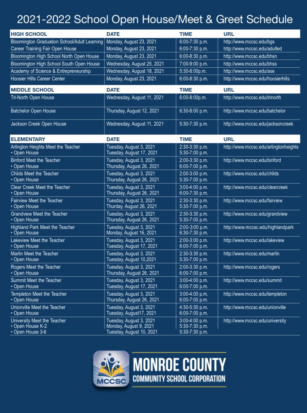 Mccsc Calendar 2022 Batchelor School (@Batchelorms) / Twitter