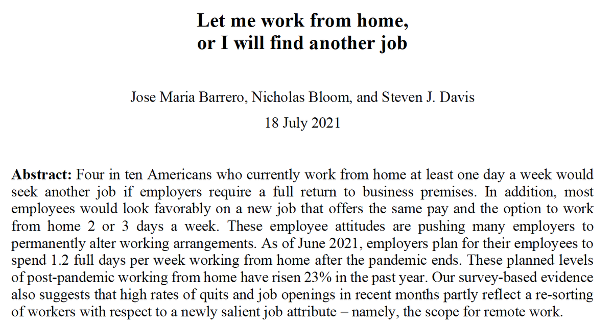 Jose_MariaRD's tweet photo. New short research note with Nick Bloom and Steve Davis:

"Let me work from home, or I will find another job"

1/n https://t.co/7TsSTKIIPI