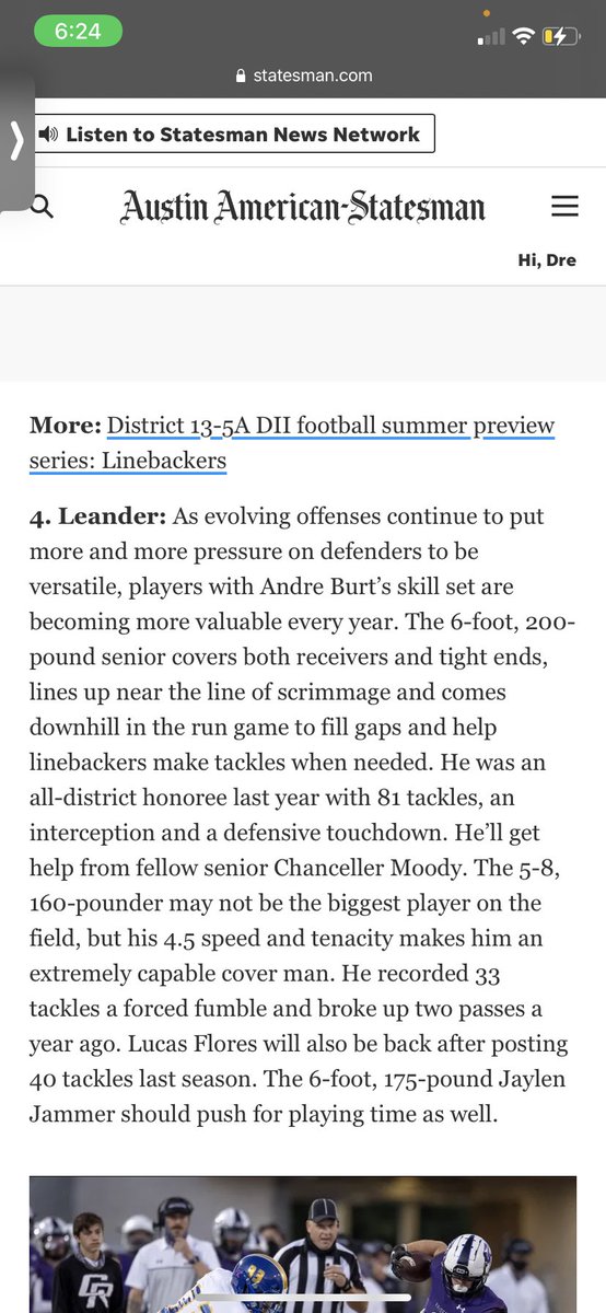 Andre24Burt's tweet photo. Excited for the Season!💙❤️ @statesman @LLionsFootball https://t.co/zARuNdzNVw