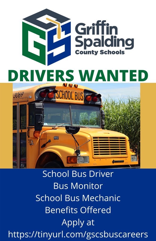 Apply today: spalding.k12.ga.us GSCS contributes 3% per year to your retirement account in addition to PSERS retirement #cdl #schoolbus #pupiltransportation