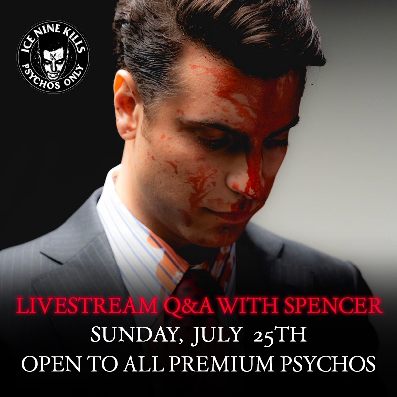 ICENINEKILLS's tweet photo. Tune in to the Psychos Only app this Sunday at 3pm PT for a livestream Q&amp;A with @spencerink, open to Premium Psychos. Submit your questions now until Sunday using the tag #ASKSPENCER in the Psychos Only community for a chance to join Spencer in the stream. https://t.co/kY2Yf6M10O https://t.co/eVLYX0nmFL