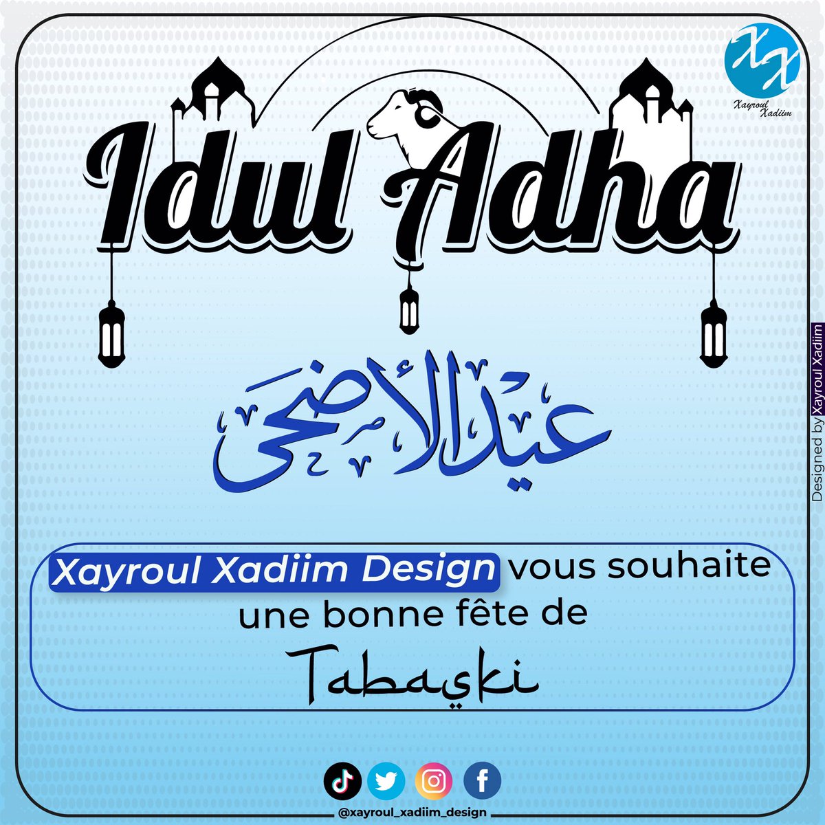 XayrouX's tweet photo. Idul Adha mubarak 
Tabaski ci Jàmm 🙏🏾

#EidAdhaMubarak #GraphicDesigner #Senegal #dakar #kebetu https://t.co/6RQed3jcWS