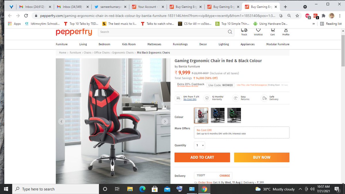 imsameerkp's tweet photo. @Pepperfry @PepperfryC @TweetShah @AmbareeshMurty 
Hi @Pepperfry , I see the product is In-stock on your website - can you please process my order, and try to deliver it ASAP. https://t.co/KqUHcJkwso