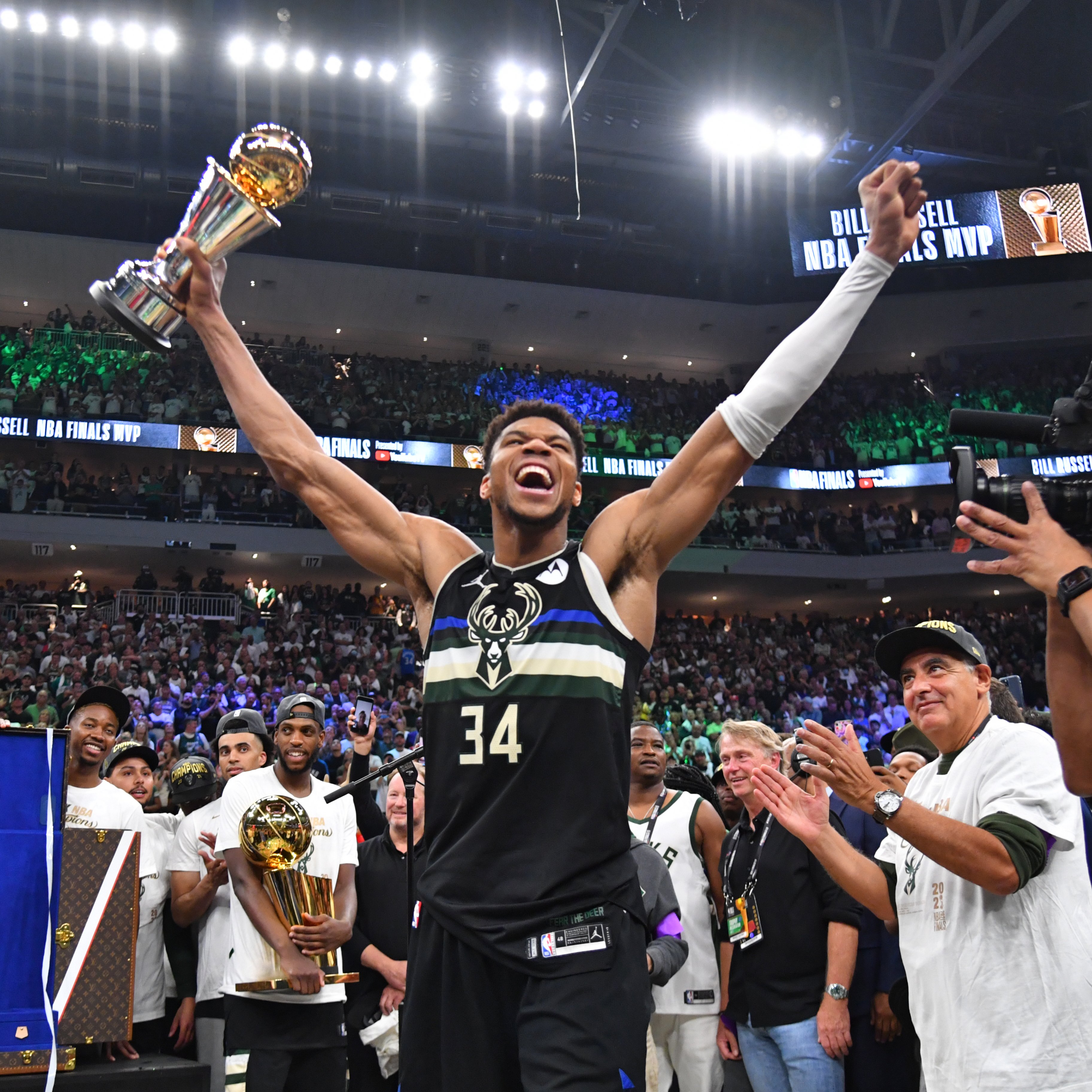 NBA Championship Trophy Presentation  Giannis Antetokounmpo is the NBA  Finals Most Valuable Player 