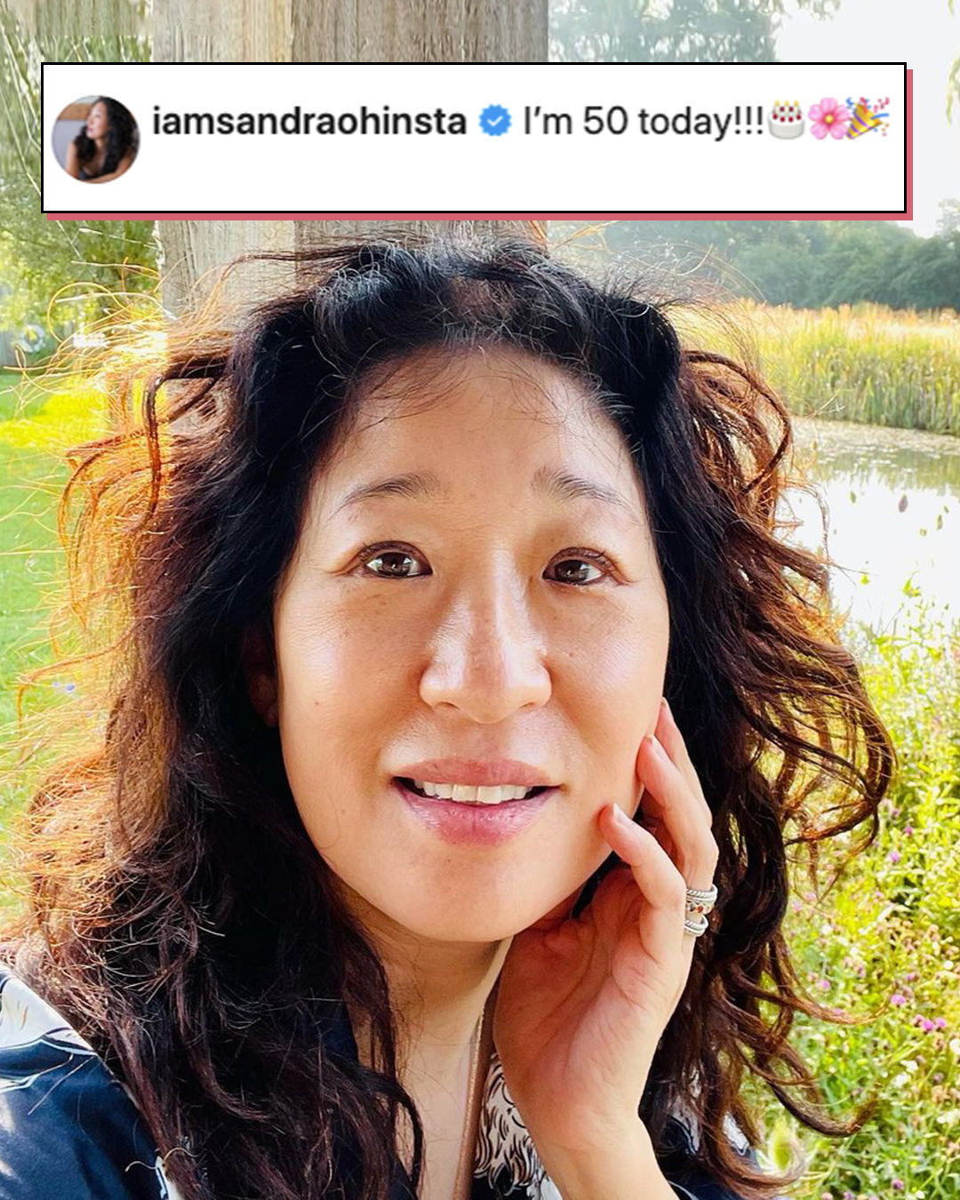 Repeat after E!: Sandra Oh is the sun. Happy 50th birthday to our person.
( : Getty/Instagram/Disney) 