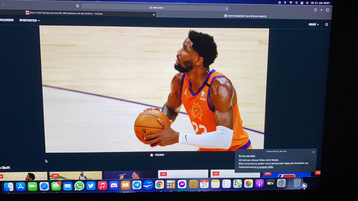 B3astm0deTV's tweet photo. @DAZN_DE  WARUM kann ich das NBA Final nicht sehen?  Es steht immer da, Stream nicht gefunden. Das war schon bei dem RedSox spiel. Steht zwar live, aber es fängt einfach nicht an #DAZNNBA #NBA https://t.co/bD2aR8JReG
