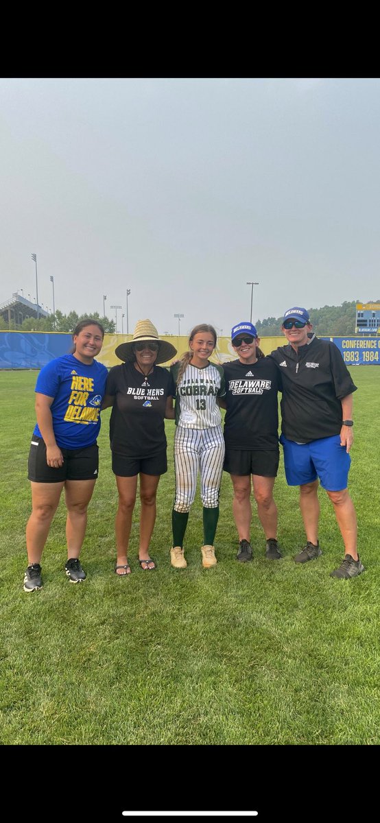 So grateful I had the opportunity to come to <a href="/Delaware_SB/">Delaware Softball</a> prospect camp! I had such a fun time, while learning some new aspects of the game!! Thank you <a href="/CoachJenSteele/">Jen Steele</a> <a href="/CoachBellisari/">Amy Bellisari</a> <a href="/AndradeN23/">Nichole Andrade</a> @kaflores1998 for hosting such an amazing camp! <a href="/DelawareCobras/">Delaware Cobras Fury</a> #BlueHens