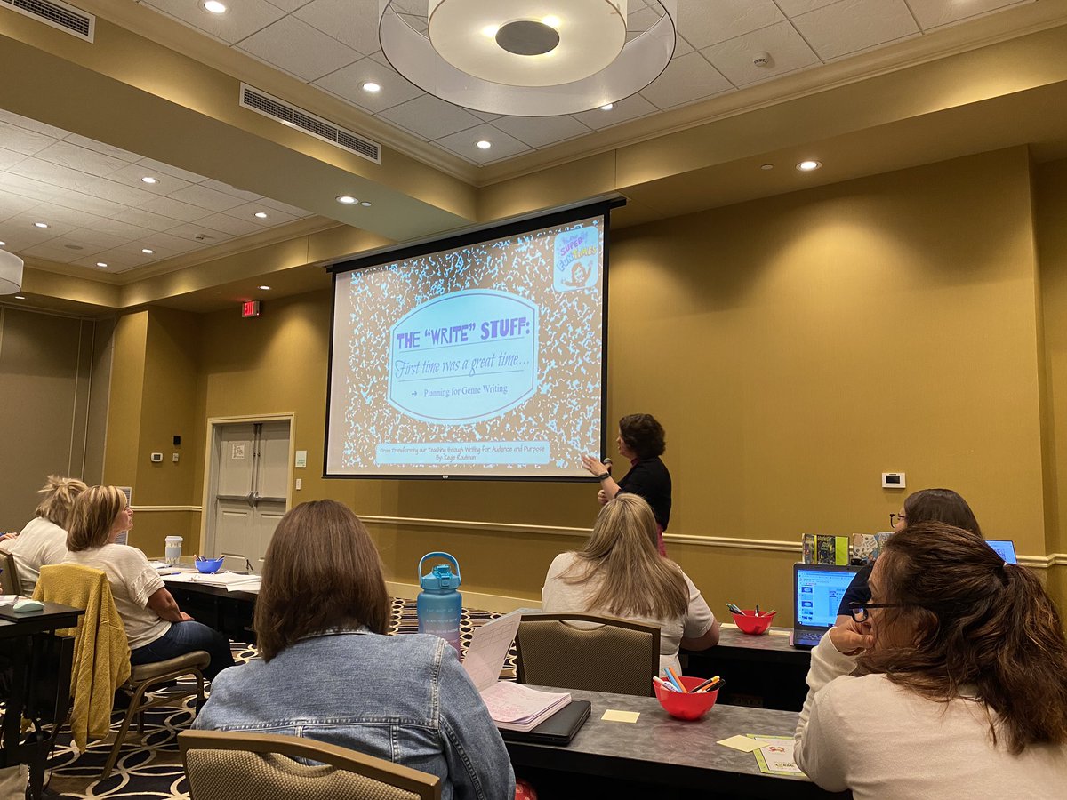 MrsCford_tweets's tweet photo. So happy that as @mtwroe53 I got to bring in @StefaniePitzer to lead The Write Stuff: Learning to Love Writer’s Workshop. Our first day was a success, and I can’t wait for tomorrow! #roe53 #roe53pd #edchat #iledchat https://t.co/GFYh5U5t6c
