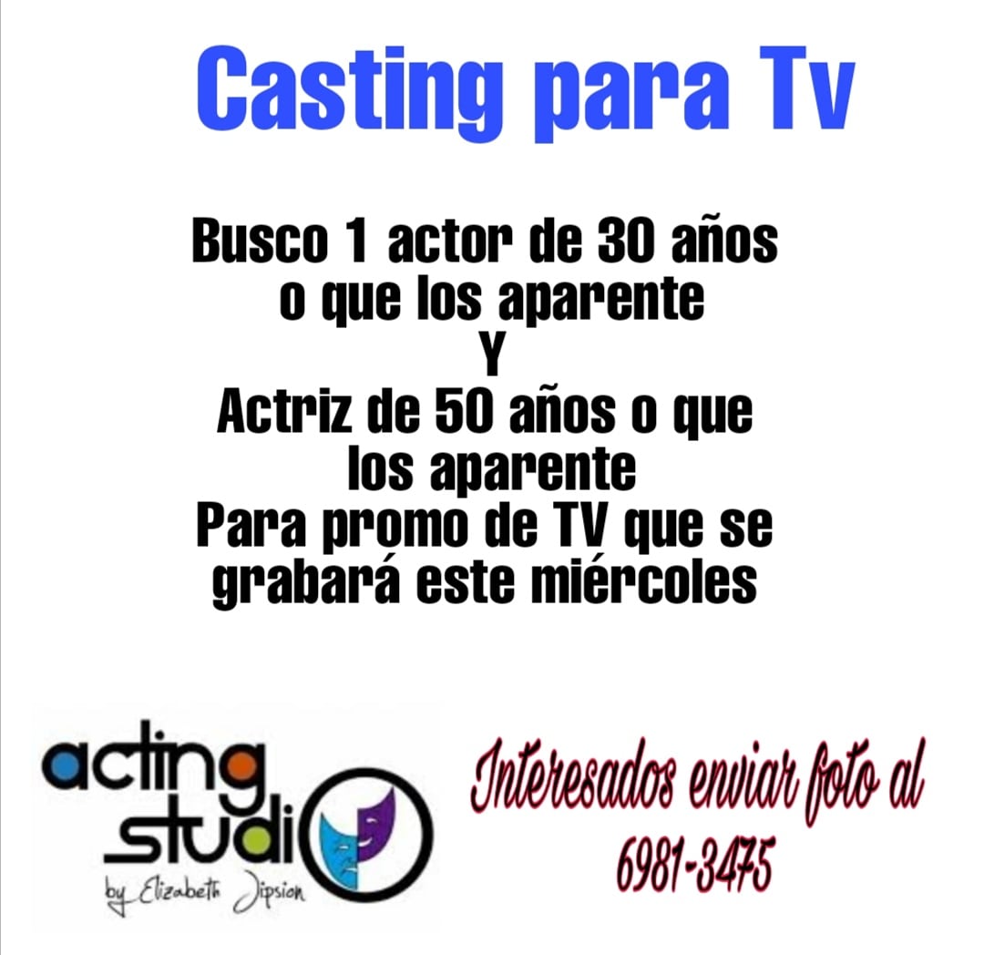 CASTING para TV 📺
Interesados comunicarse con <a href="/ActingStudiopty/">Acting Studio</a> de <a href="/ejipsion/">Elizabeth Jipsion</a>