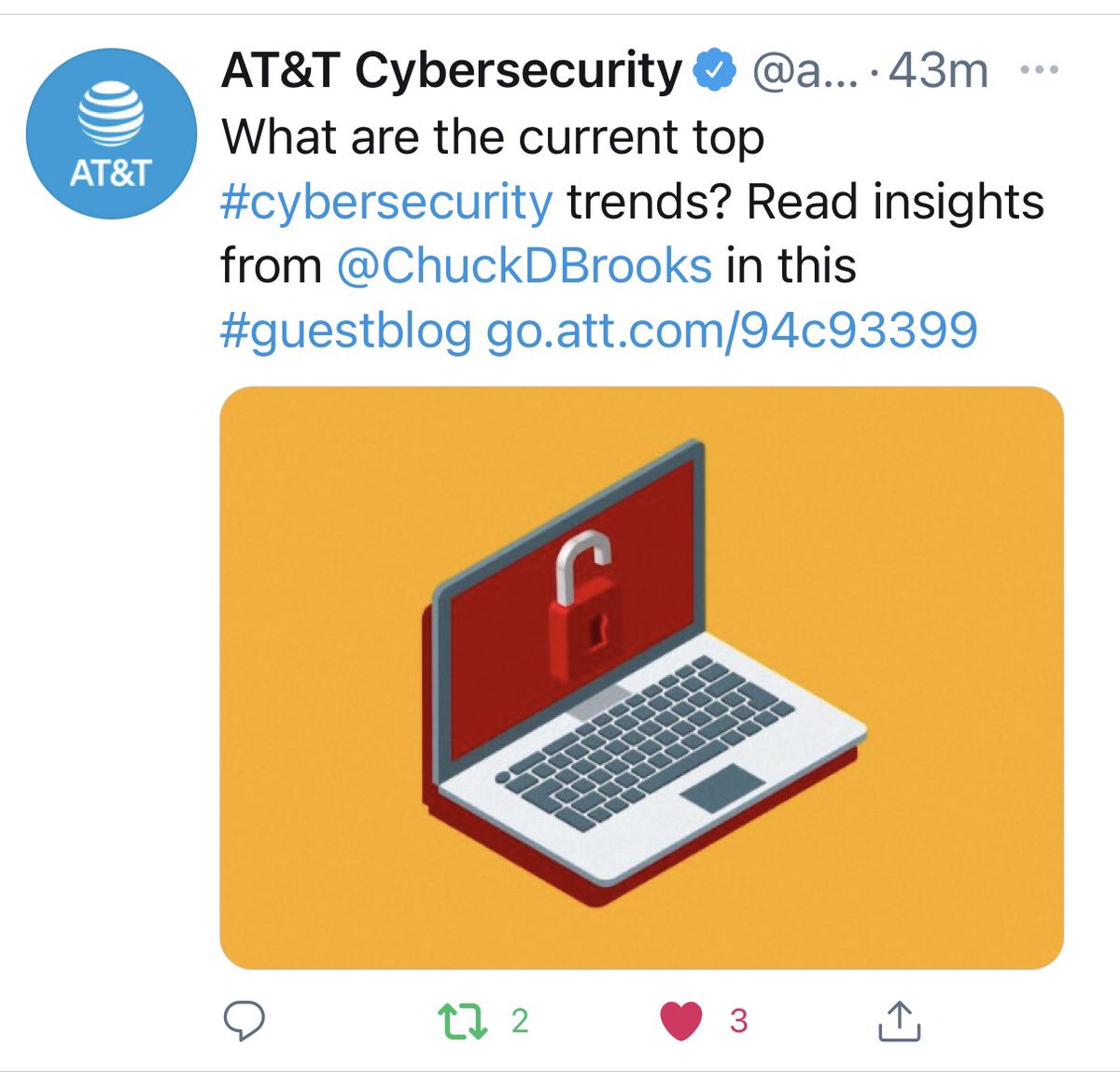 ChuckDBrooks's tweet image. A mid-year update for Cybersecurity – 4 trends to watch | AT&amp;amp;T Cybersecurity by Chuck Brooks @ChuckDBrooks 

cybersecurity.att.com/blogs/security…

@attcyber @ATTBusiness