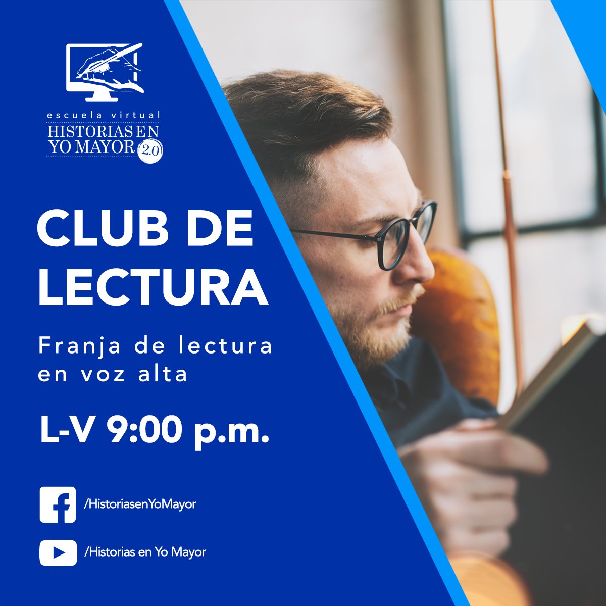 Estas invitado a las 9:00 p.m., para acompañarmos en nuestro Facebook Live Hora del cuento, para compartir algunas #HistoriasEnYoMayor. Esta semana hablaremos de #NuestrosViajes.  ¡Te esperamos para disfrutar de un agradable momento!