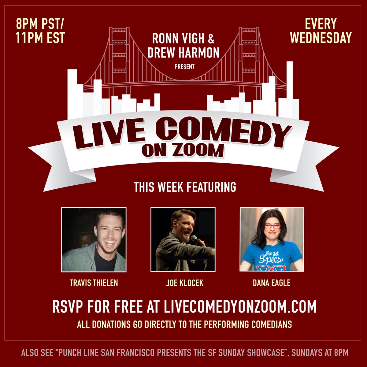 ComedyZoom's tweet image. Spread the word! We’re back on Zoom, tomorrow night, July 21st with @DanaEagleTweets @standupjoe @drewharmon  &amp;amp; @TravisTComedy 

8pm PST! Bring a virtual friend!