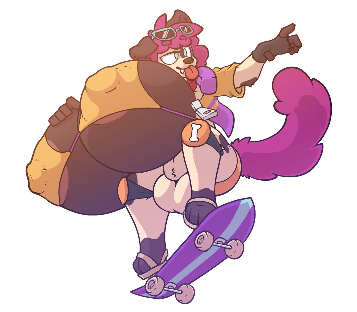 Some may ask where Sparky's helmet is
I reply with "Who needs a helmet with airbags like these?"
Don't ask how she stays balanced that one I can't answer