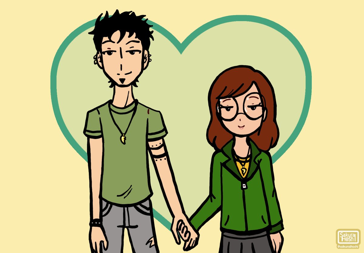 SakuraiHoshi's tweet photo. 🌸¿Acaso estaré obsesionada con esta #OTP por el resto de la semana?
NO; sólo por el próximo mes :p
*
*Original Characters: © Glenn Eichler y Susie Lewis Lynn
#Fanart: © Hoshi Sakurai
#dariamorgendorffer #dariamtv #dariamtvseries #daria #trentlane #sicksadworld #mtvanimation https://t.co/jrZdz0EH69