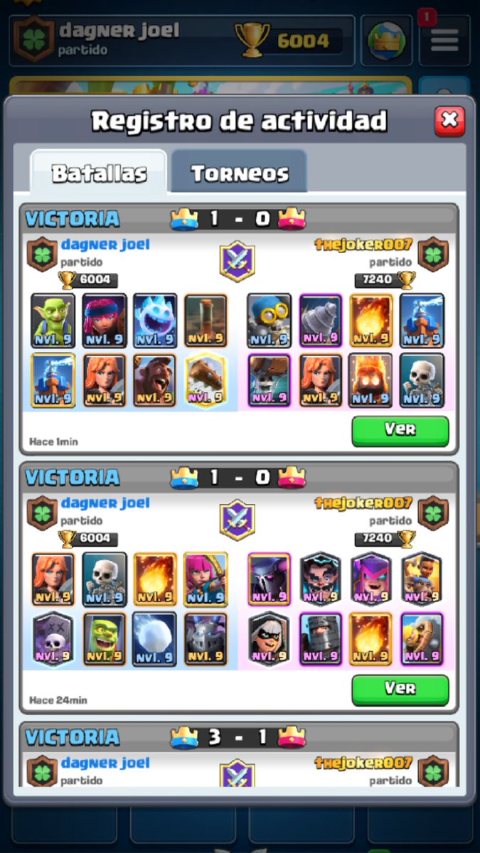 Partido ganado con <a href="/RoyaleroTeam/">Team Royalero® Esports</a> ami favor 3 victorias 😎