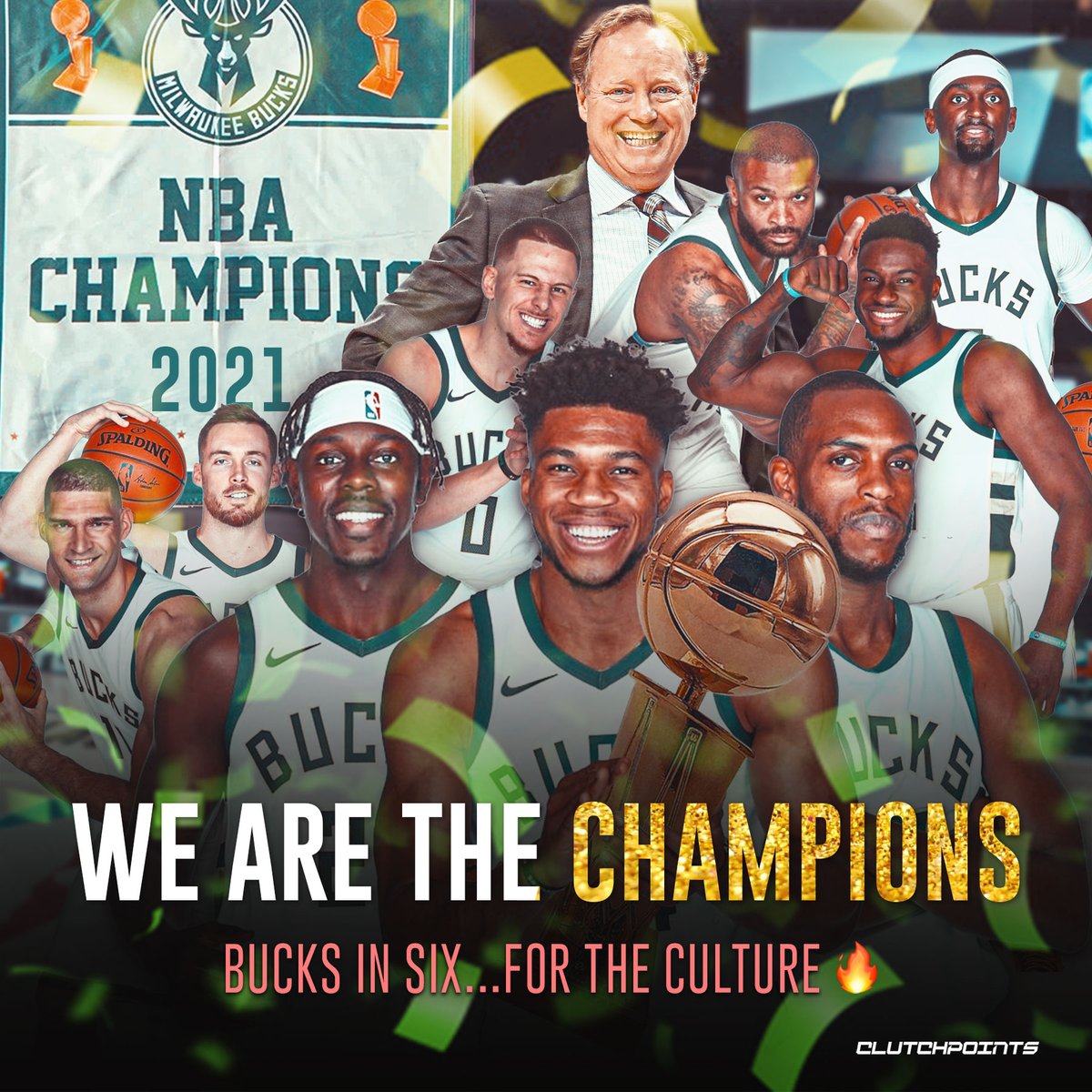 50 years later, the Larry O'Brien trophy is back home at Milwaukee.

Always for the culture. 🏆