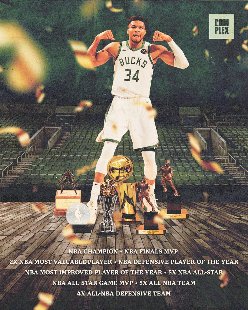 ComplexSports's tweet photo. Giannis’ resume at 26 years old is RIDICULOUS. https://t.co/Xzy6KR9LnY