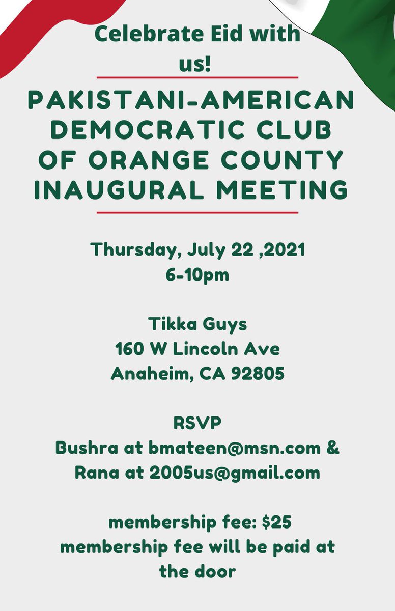anilaali's tweet photo. #Pakistani #American #Democrats are organizing! And I love it! I am honored to inaugurate the first ever club of our party- stay tuned! #CA #Democrats @CA_Dem @DPOC #keepingitblue https://t.co/yGmV1QH5yx