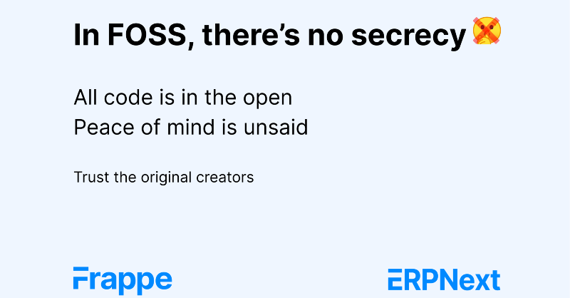 erpnext's tweet photo. Open source and privacy