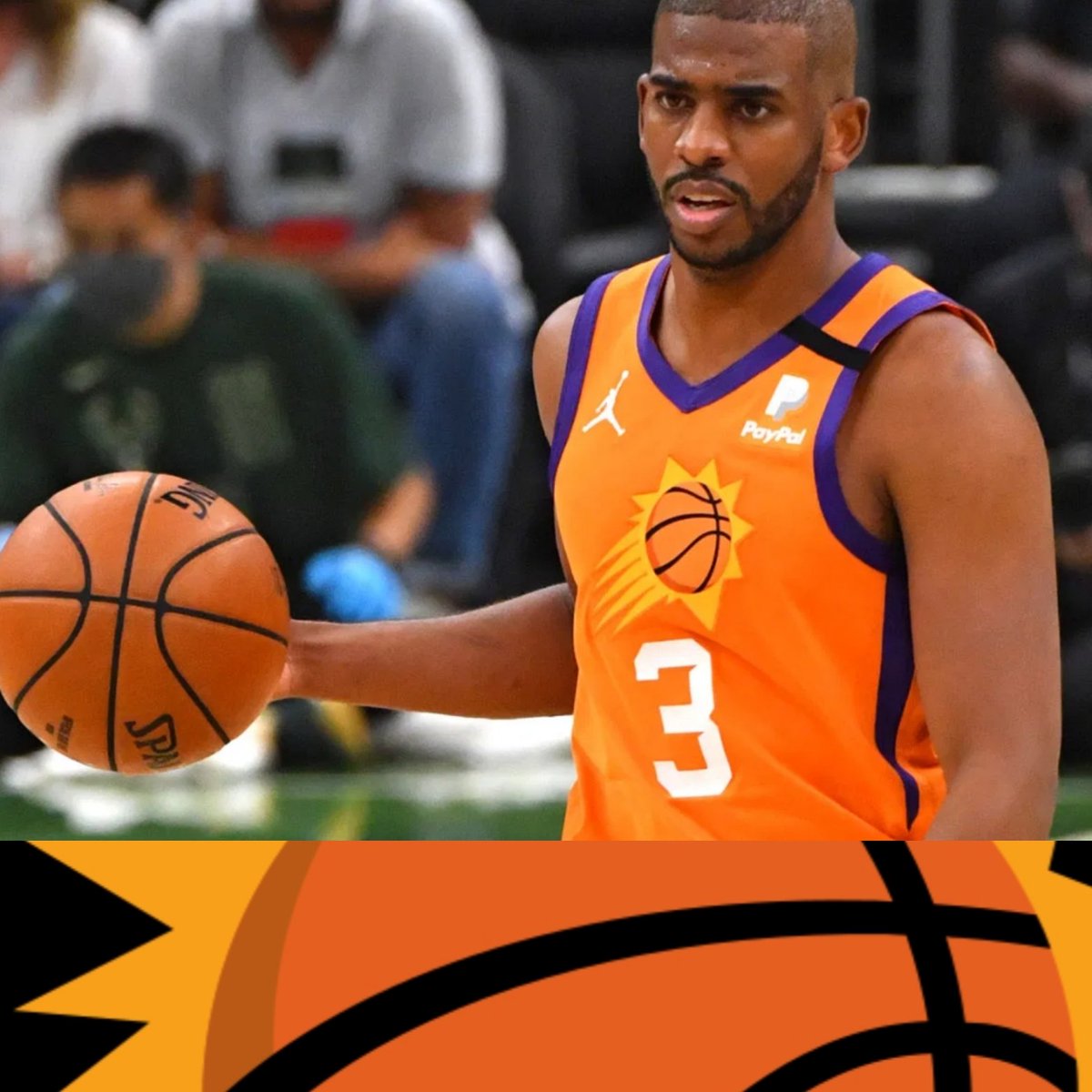 FloodstersZ's tweet photo. Suns star PG, Chris Paul has announced he will not retire this offseason. Paul 36, coming off a 26 point night in a Game 6 loss to the Bucks. https://t.co/RP3ojyR5IF
