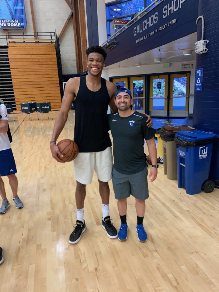 Cate Athletics (@cateathletics) on Twitter photo Congratulations to the <a href="/Bucks/">Milwaukee Bucks</a> and <a href="/Giannis_An34/">Giannis Antetokounmpo</a> on their first NBA championship in 50 years! Here is the MVP with Head Boys Basketball Coach Andy Gil from a training session in Santa Barbara in 2019. Congratulations to the <a href="/Bucks/">Milwaukee Bucks</a> and <a href="/Giannis_An34/">Giannis Antetokounmpo</a> on their first NBA championship in 50 years! Here is the MVP with Head Boys Basketball Coach Andy Gil from a training session in Santa Barbara in 2019.