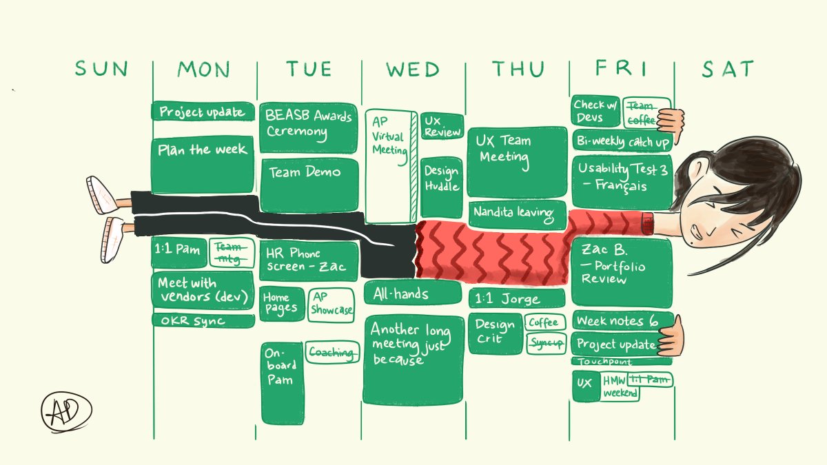 Girl pushing through schedule