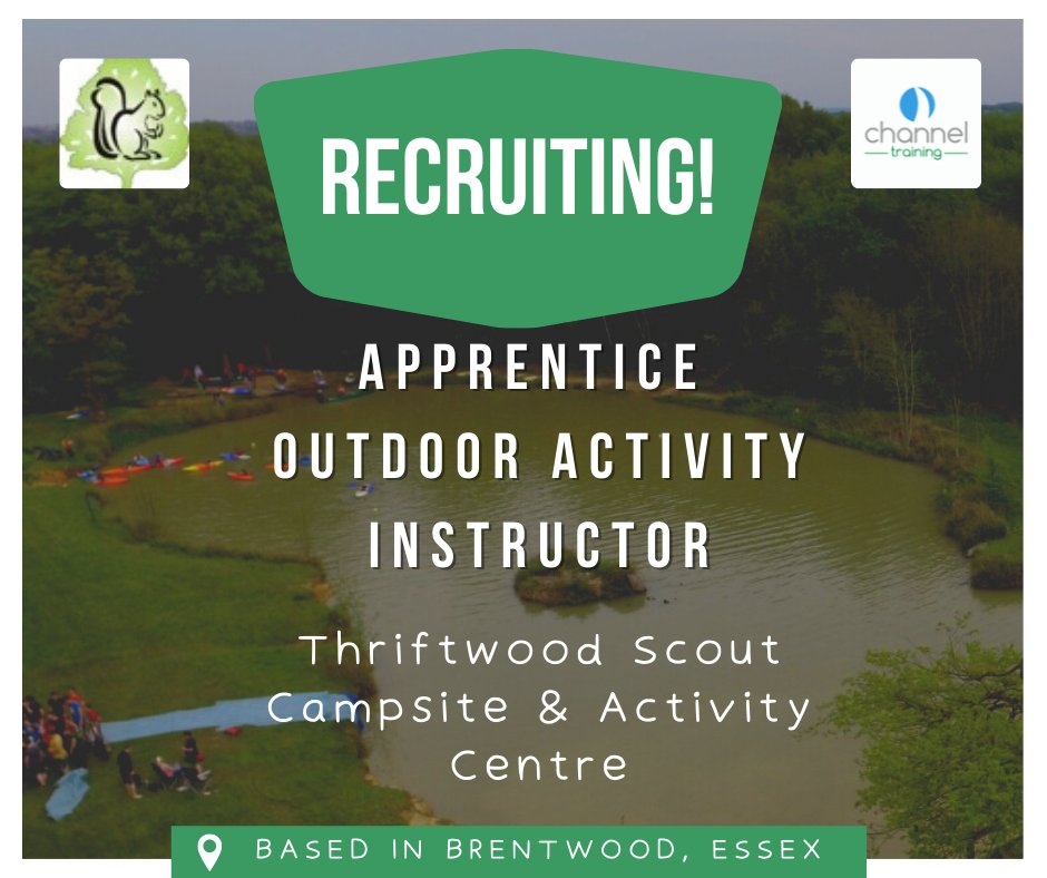 NEW APPRENTICESHIP!
Thriftwood Scout Campsite &amp; Activity Centre <a href="/Thriftwoodcamp/">Thriftwood Campsite</a> are looking to recruit 2 outdoor activity instructors for a 12-18 month Apprenticeship starting in September 2021.

For more info: channeltraining.co.uk/thriftwood-sco…

#Apprenticeship #Opportunity #Outdoors