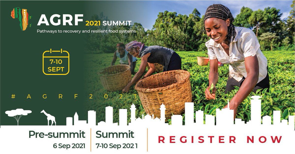 Have you registered for the biggest agriculture and food systems convention, #AGRF2021 yet? 

Register now bit.ly/3xVWZp2 and be part of the conversation. #PathwaysToRecovery