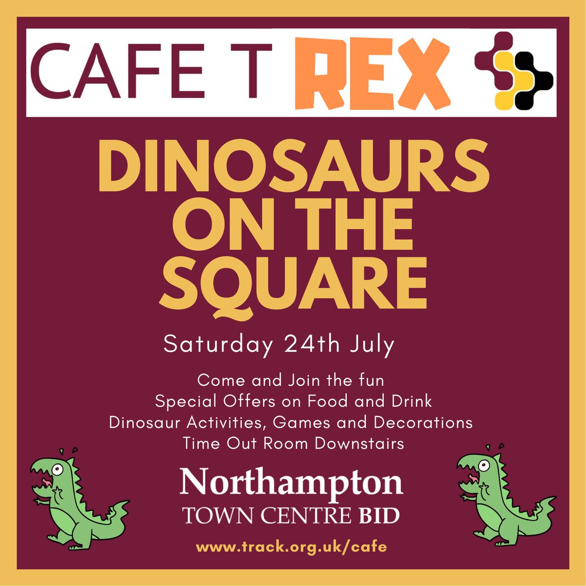 This Saturday we become Cafe T-Rex as the Dinosaurs come to the Market Square <a href="/NorthamptonBID/">ɴᴏʀᴛʜᴀᴍᴘᴛᴏɴ ʙɪᴅ</a> Saturday July 24th #Northampton #NorthantsHour
